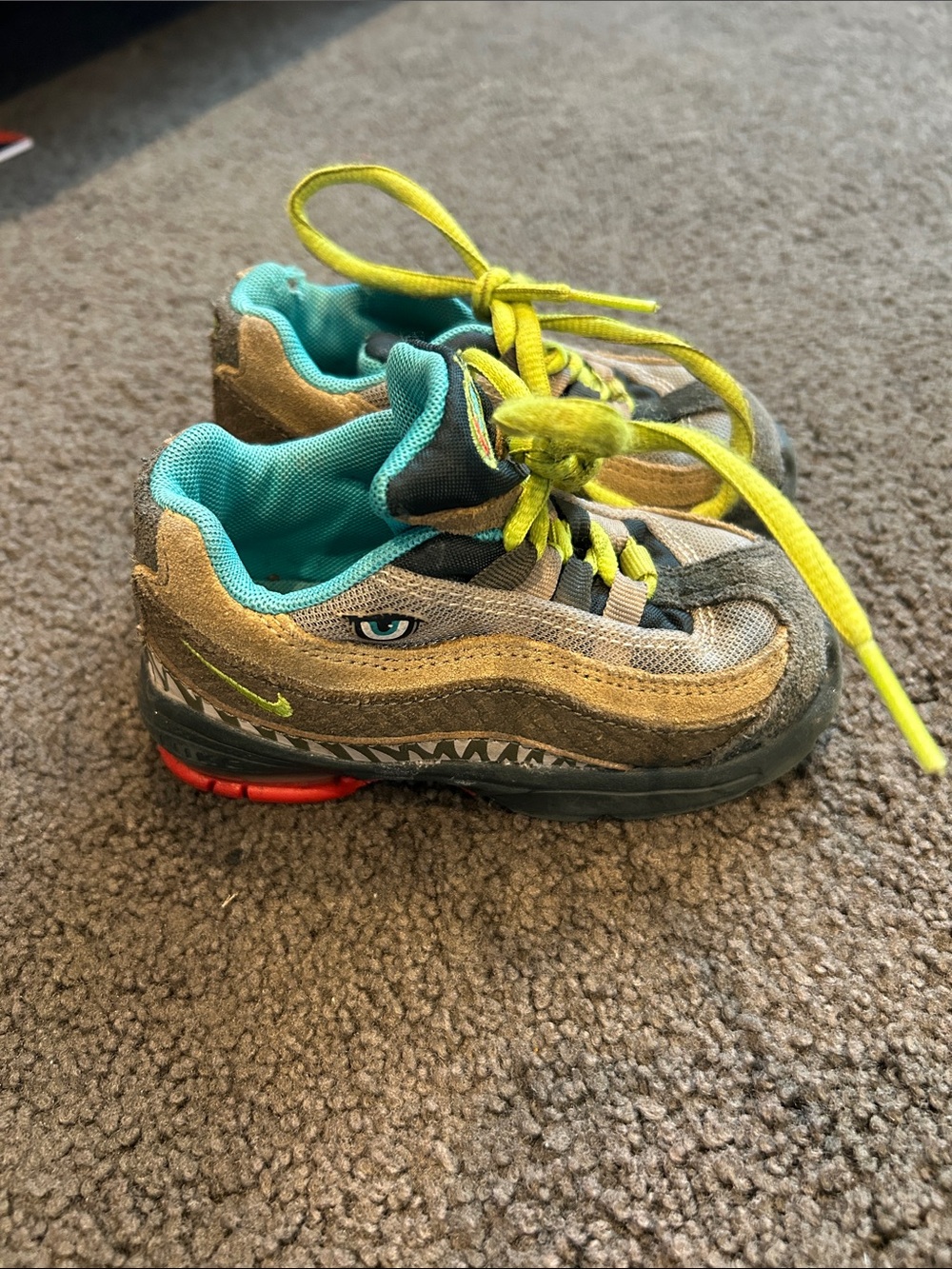 Nike Kids Sneakers DINOSAUR - Gray, Teal & Lime